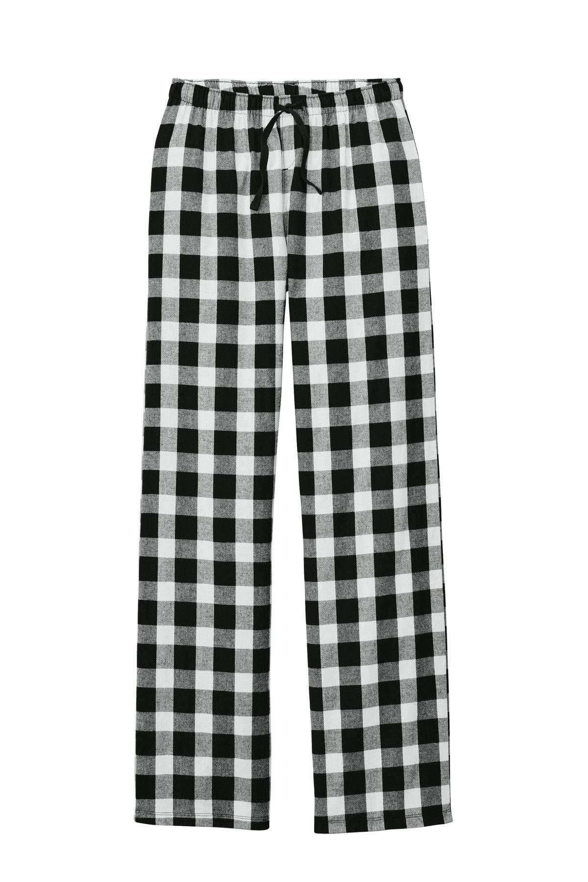 District Women's Flannel Plaid Pant - Black/ White Buffalo Check