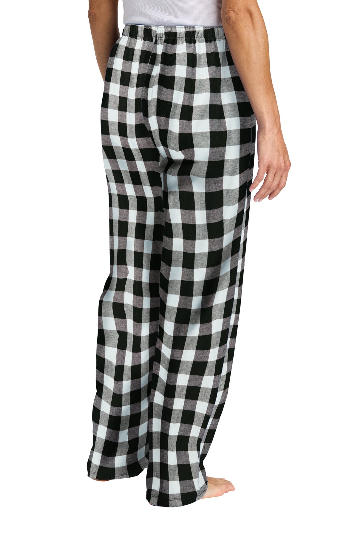District Women's Flannel Plaid Pant - Black/ White Buffalo Check