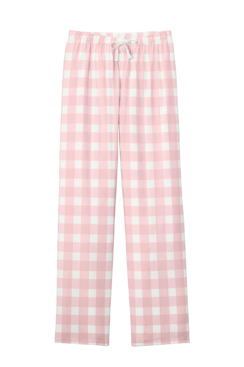 District Women's Flannel Plaid Pant - Light Pink/ White Buffalo Check
