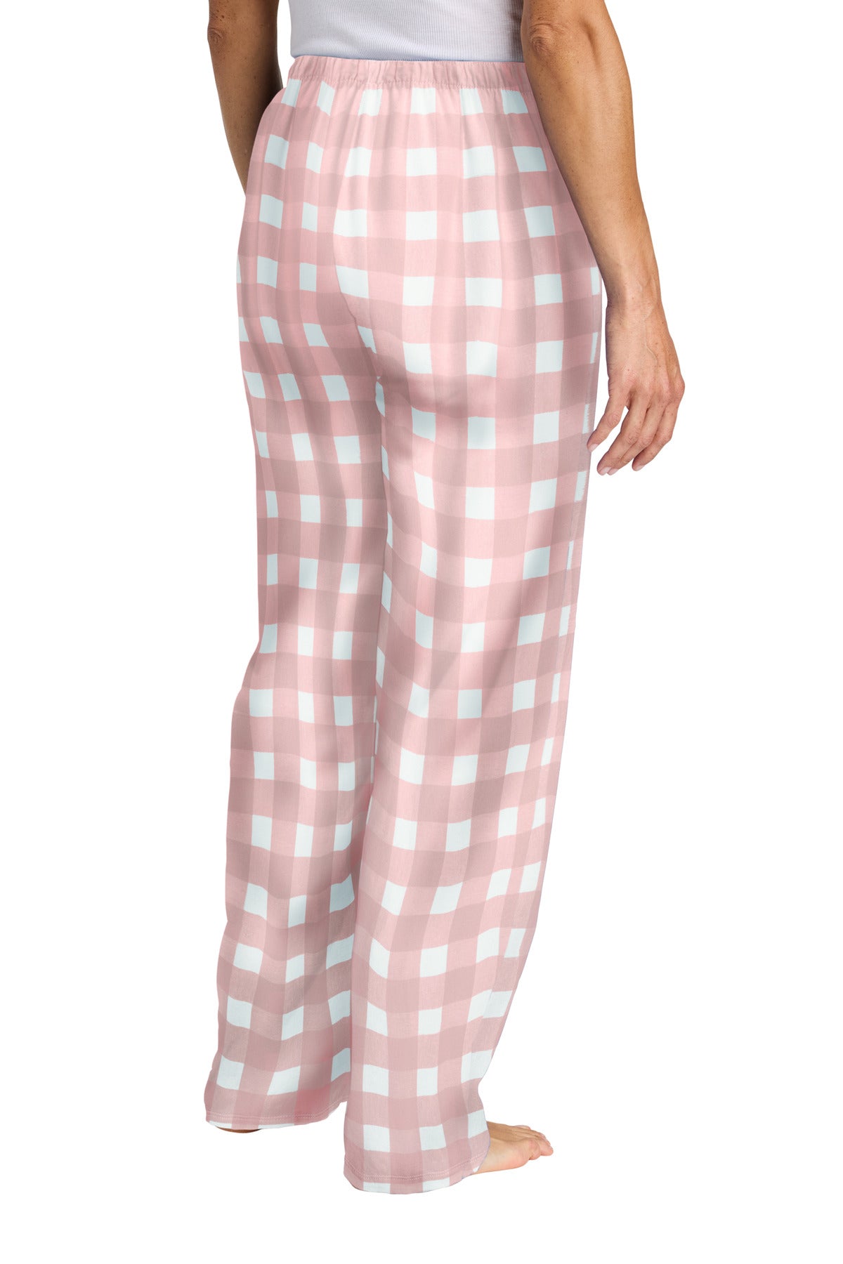 District Women's Flannel Plaid Pant - Light Pink/ White Buffalo Check