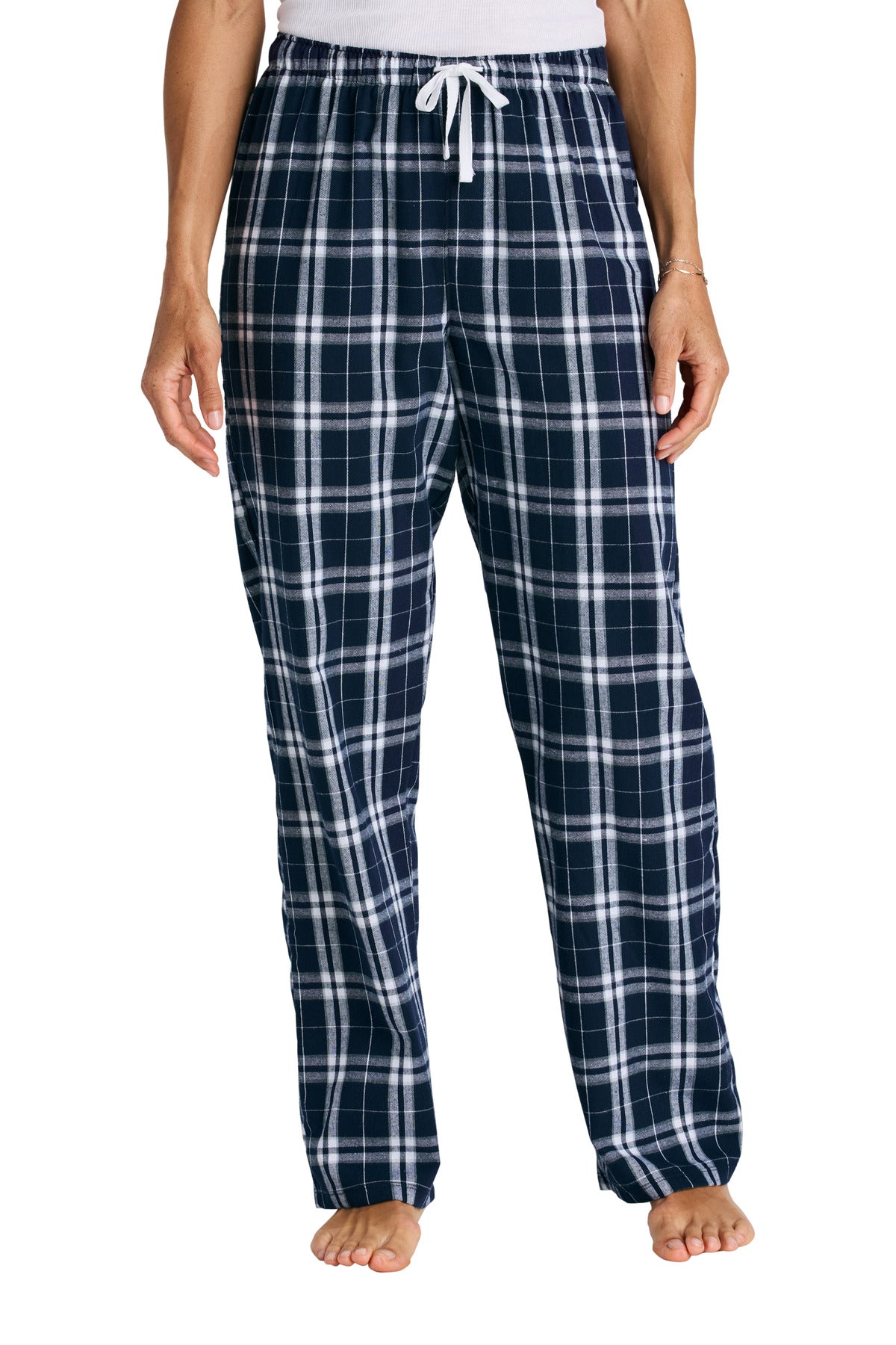 District Women's Flannel Plaid Pant - True Navy