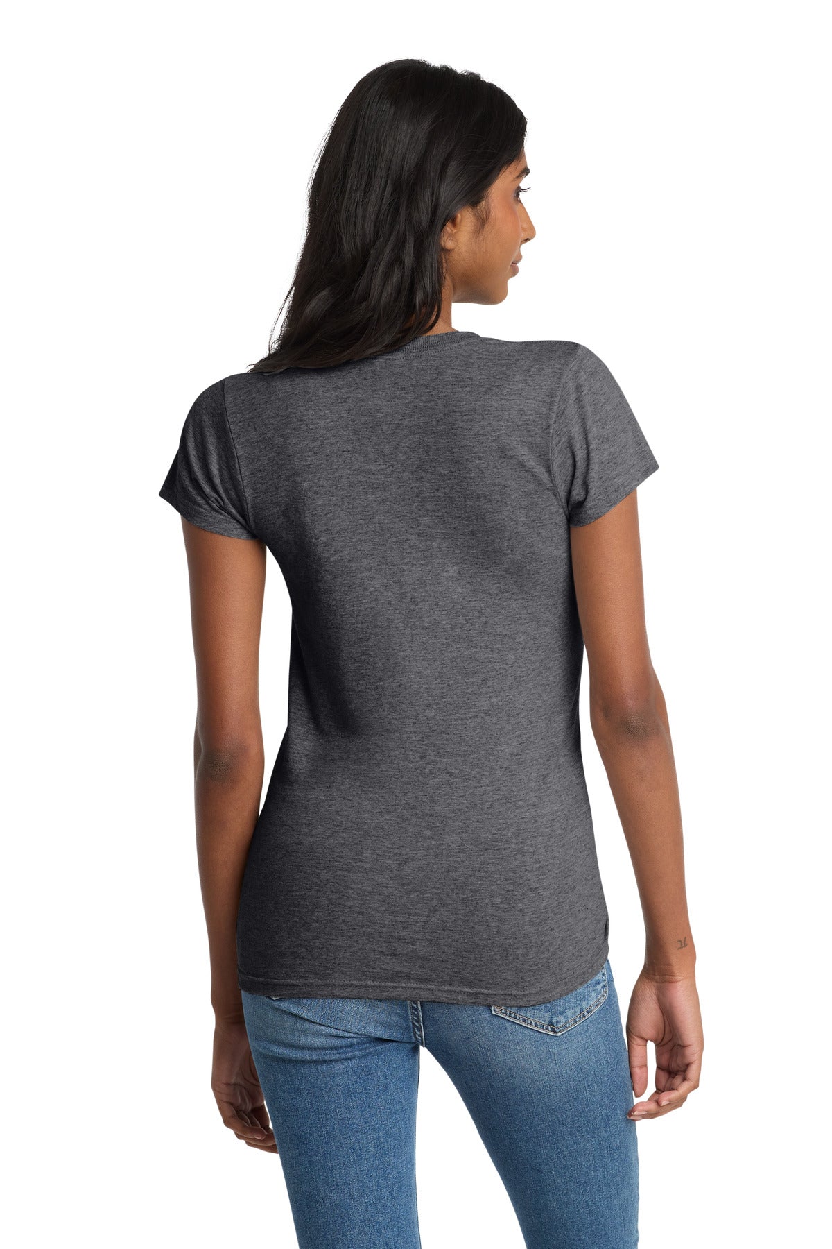 District Women's Fitted The Concert Tee - Heathered Charcoal