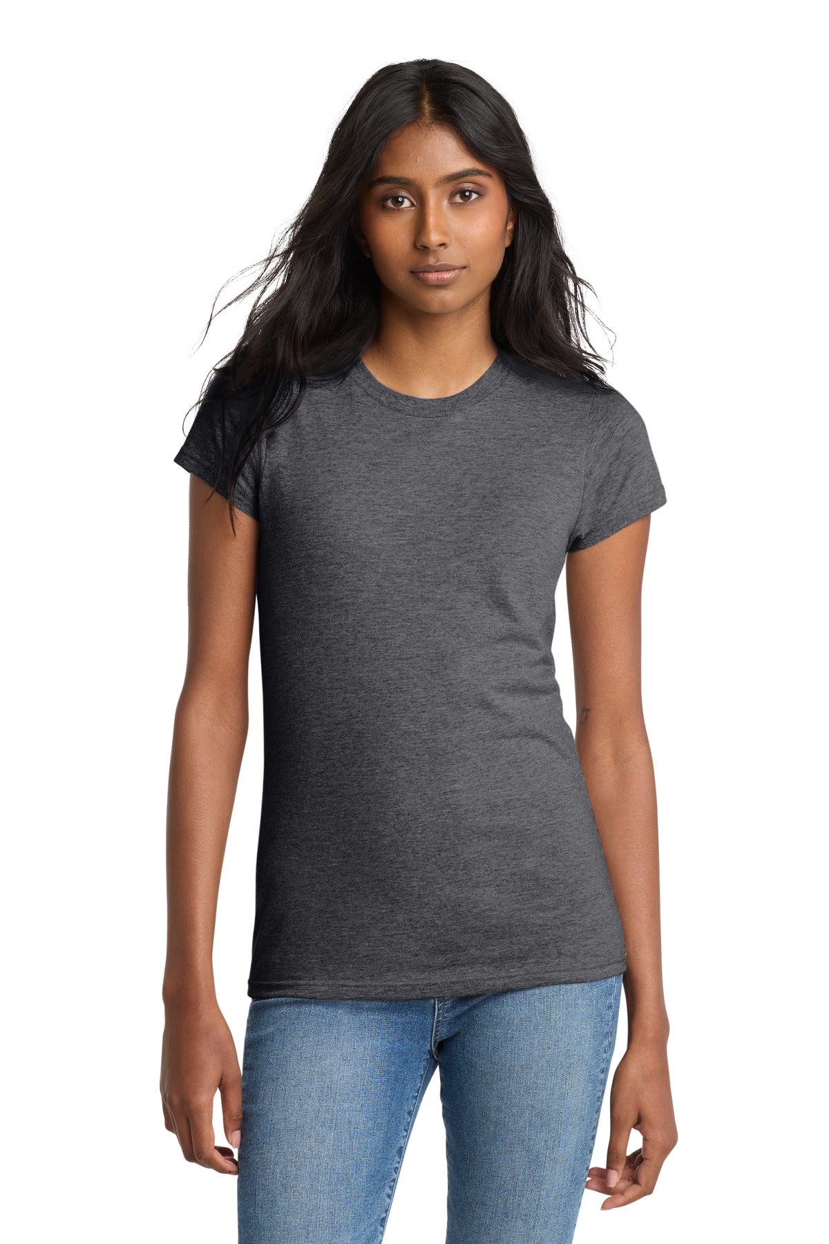District Women's Fitted The Concert Tee - Heathered Charcoal