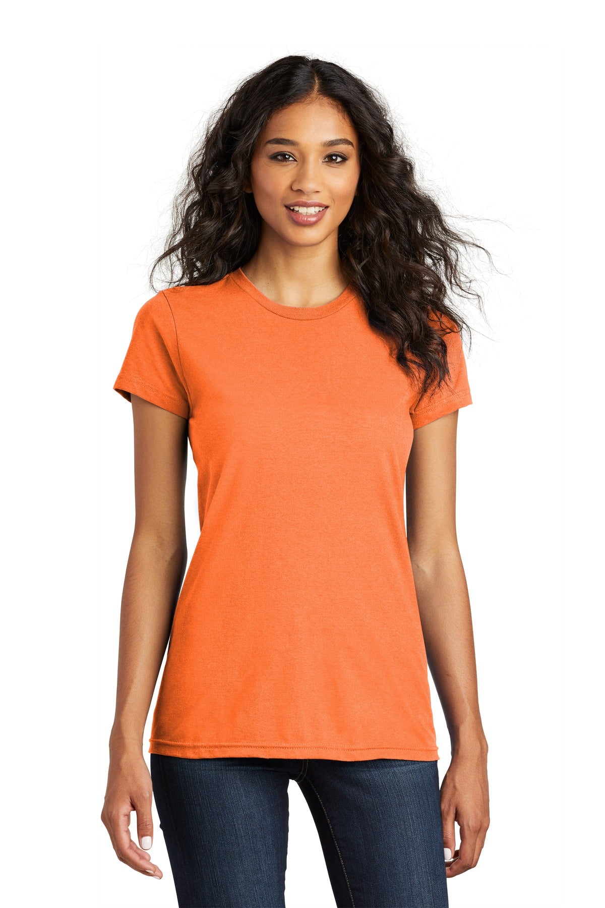 District Women's Fitted The Concert Tee - Neon Orange