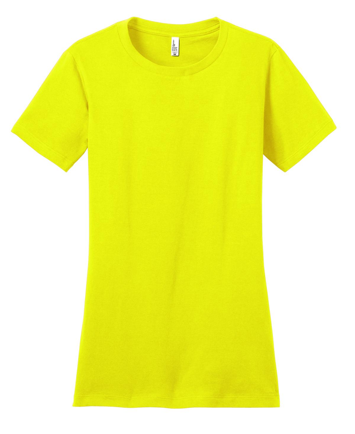 District Women's Fitted The Concert Tee - Neon Yellow