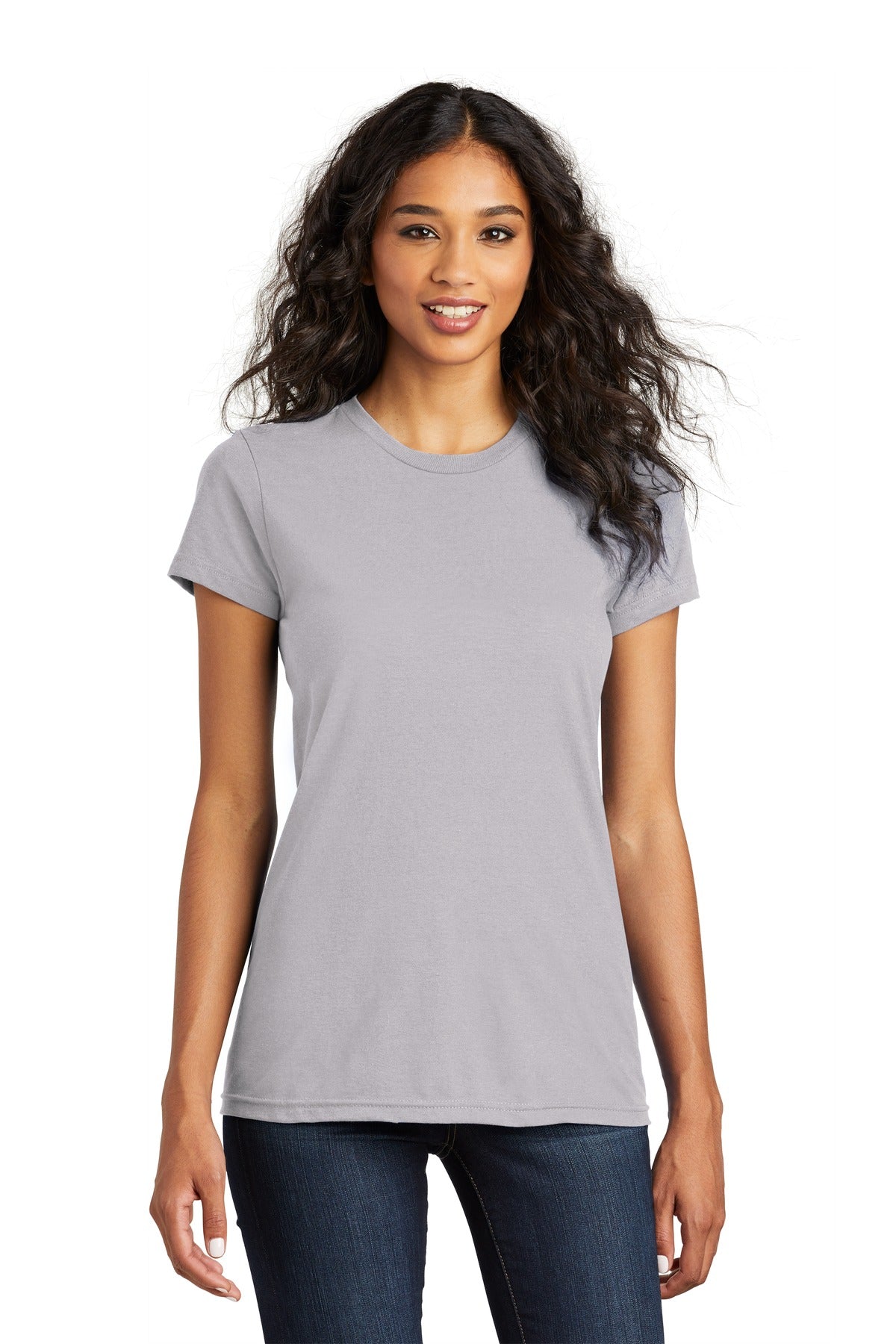 District Women's Fitted The Concert Tee - Silver
