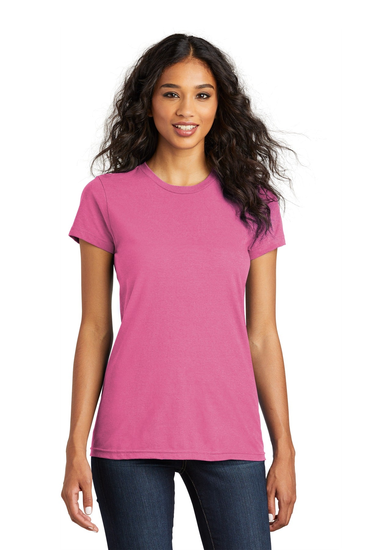 District Women's Fitted The Concert Tee - True Pink