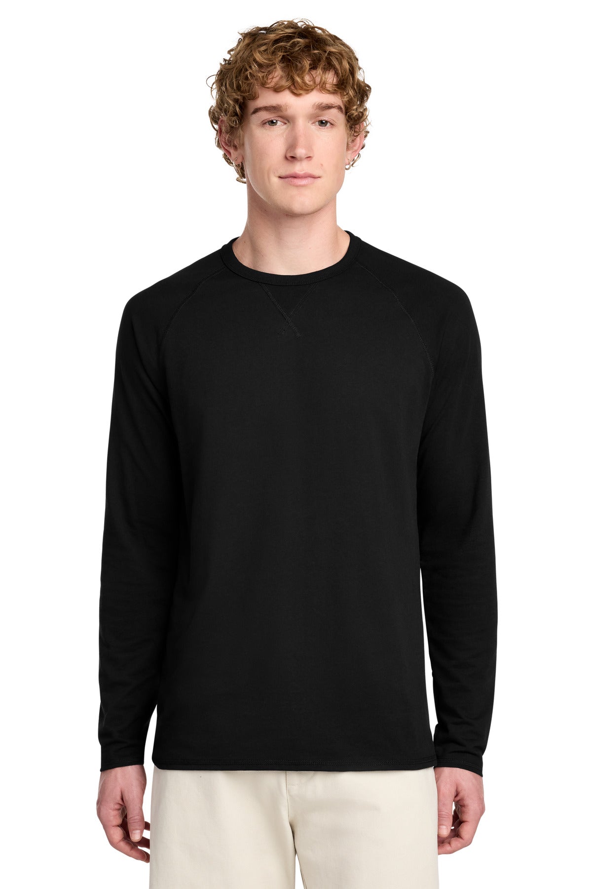 District Featherweight French Terry Long Sleeve Crewneck - Black