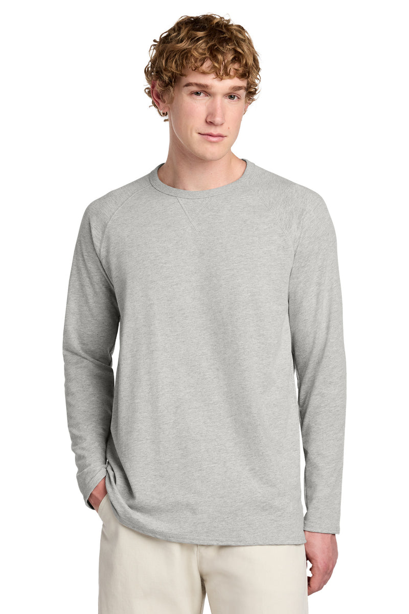 District Featherweight French Terry Long Sleeve Crewneck - Light Heather Grey