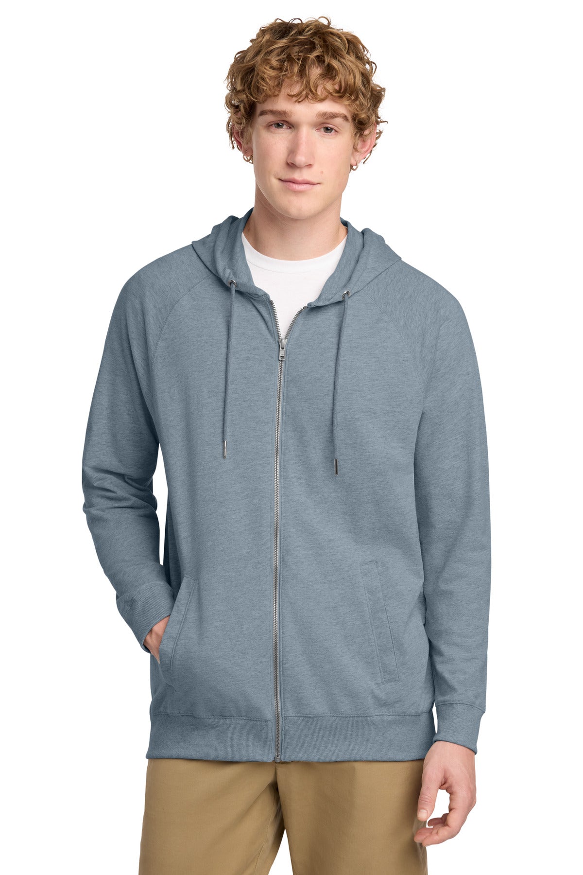 District Featherweight French Terry Full-Zip Hoodie - Flint Blue Heather