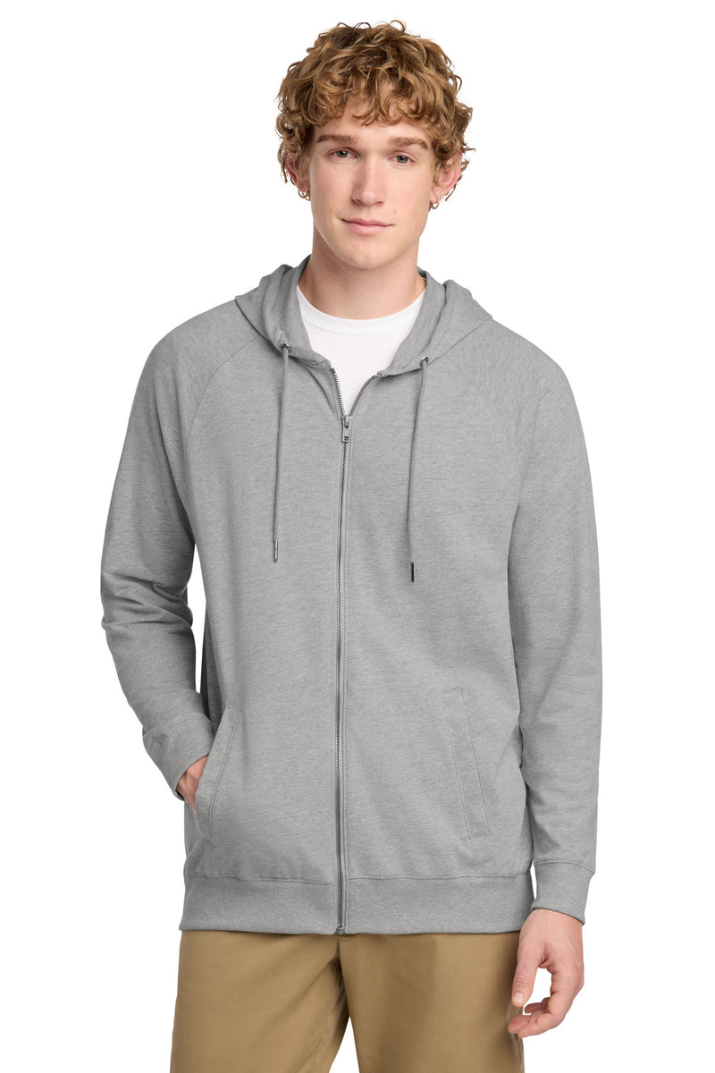 District Featherweight French Terry Full-Zip Hoodie - Light Heather Grey