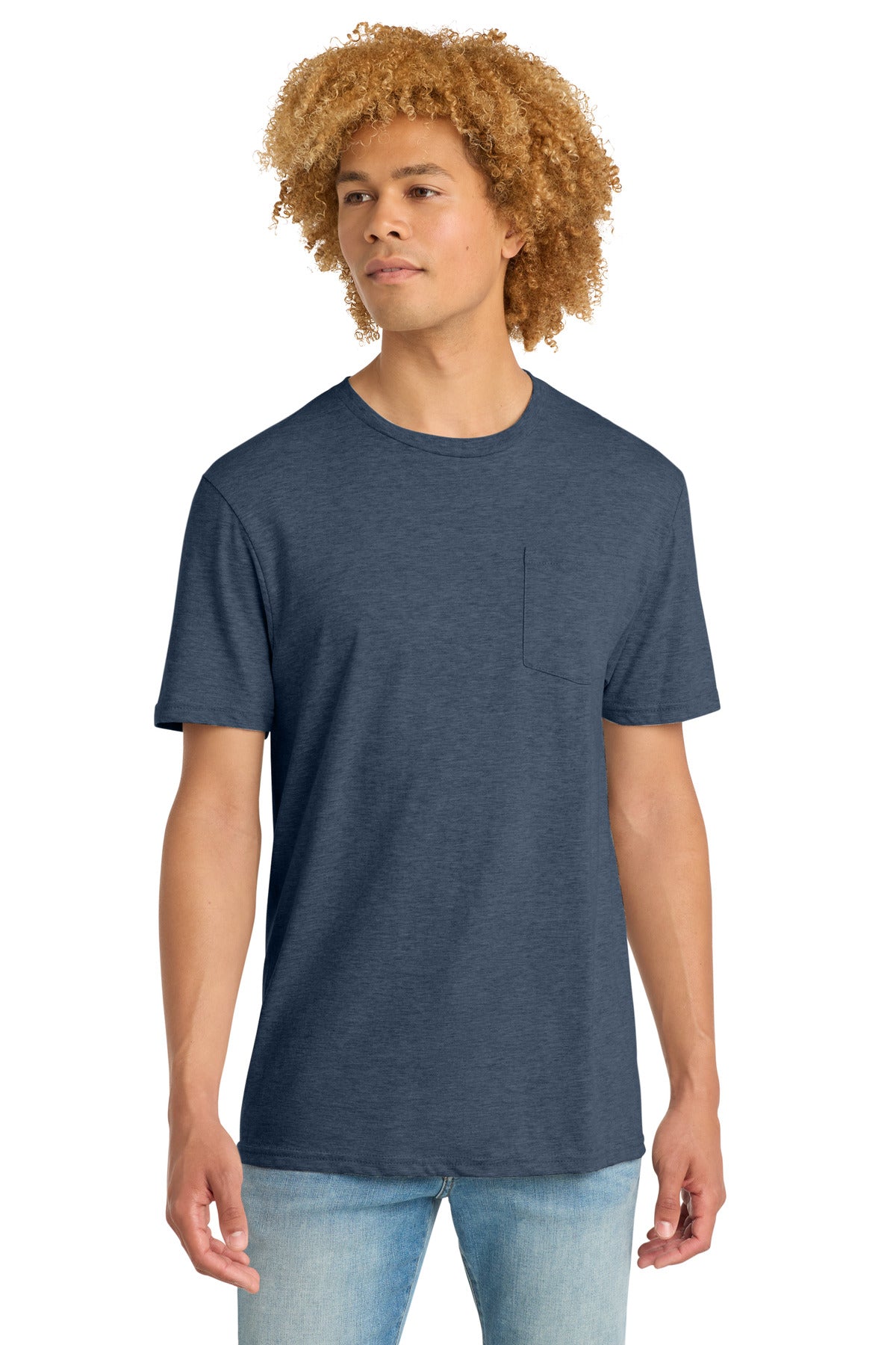 District Very Important Tee with Pocket - Heathered Navy