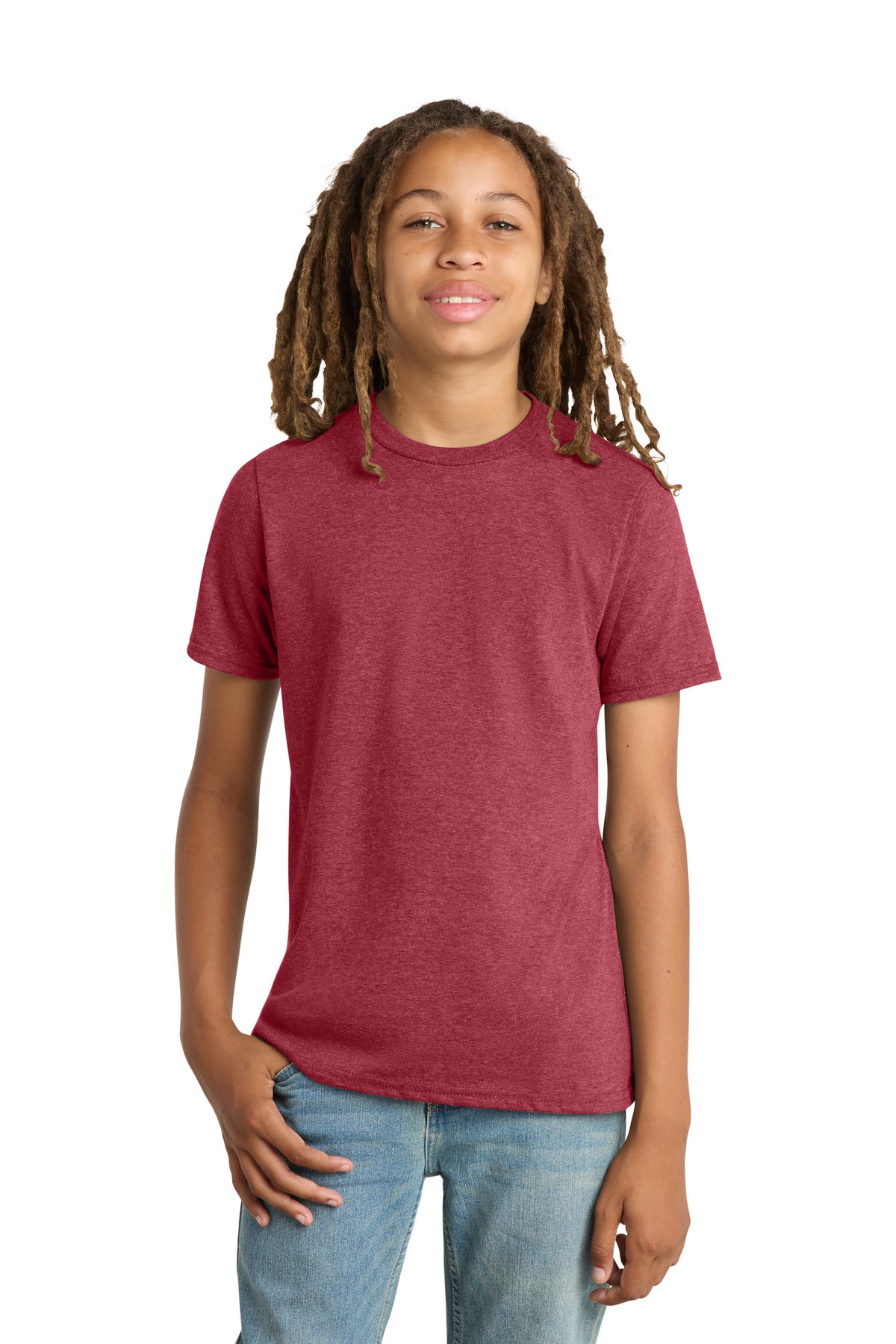 District Youth Very Important Tee - Heathered Cardinal