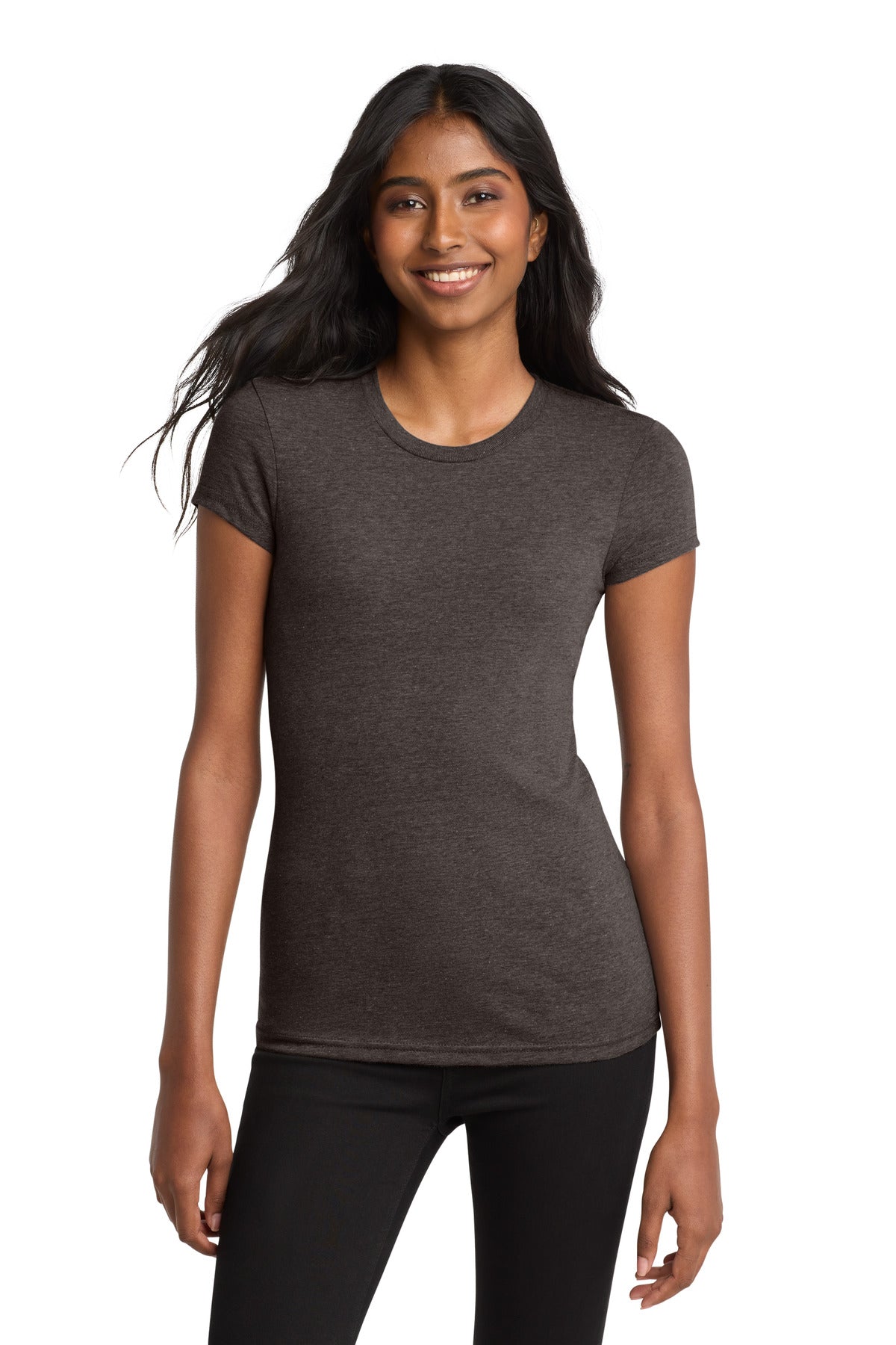 District Women's Fitted Very Important Tee - Heathered Brown