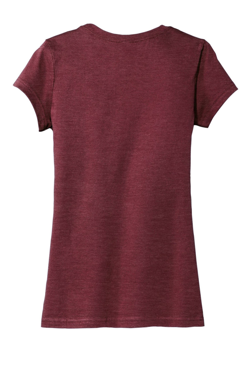 District Women's Fitted Very Important Tee - Heathered Cardinal flat back
