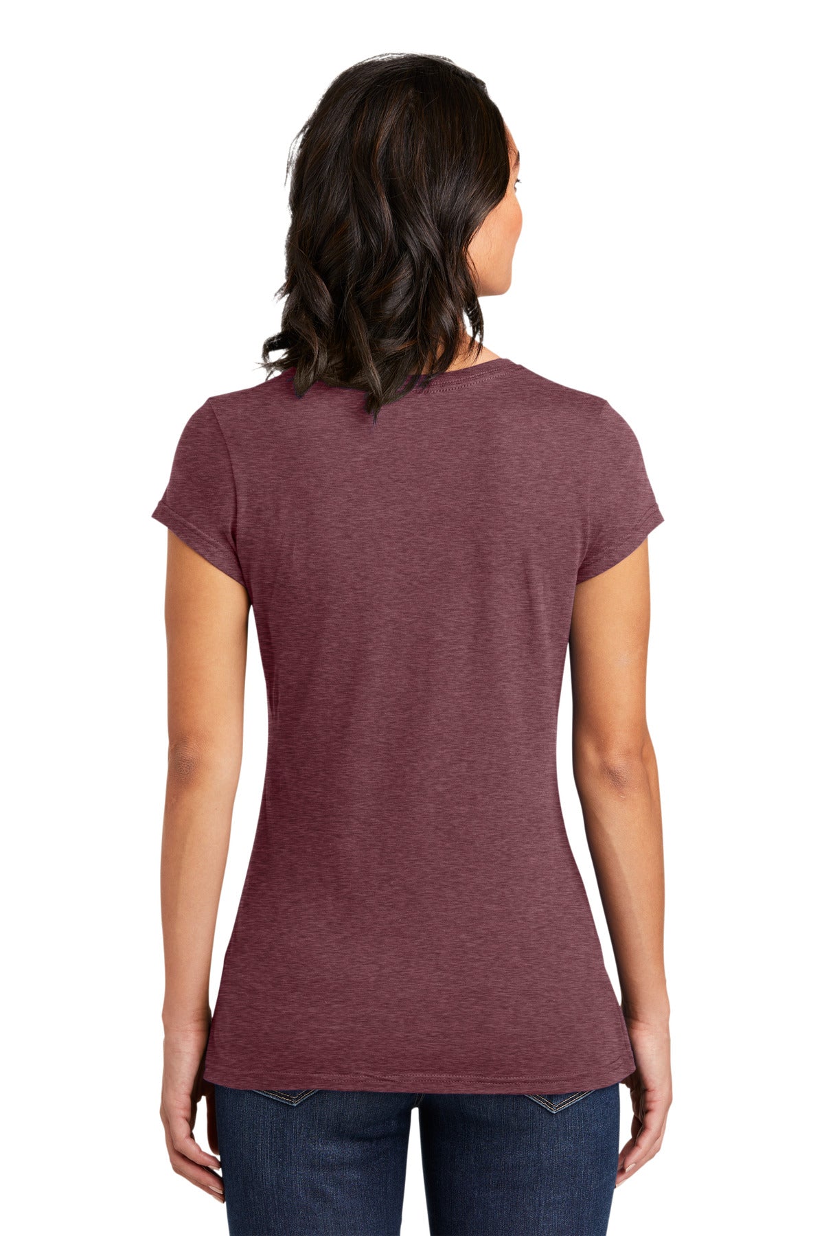 District Women's Fitted Very Important Tee - Heathered Cardinal