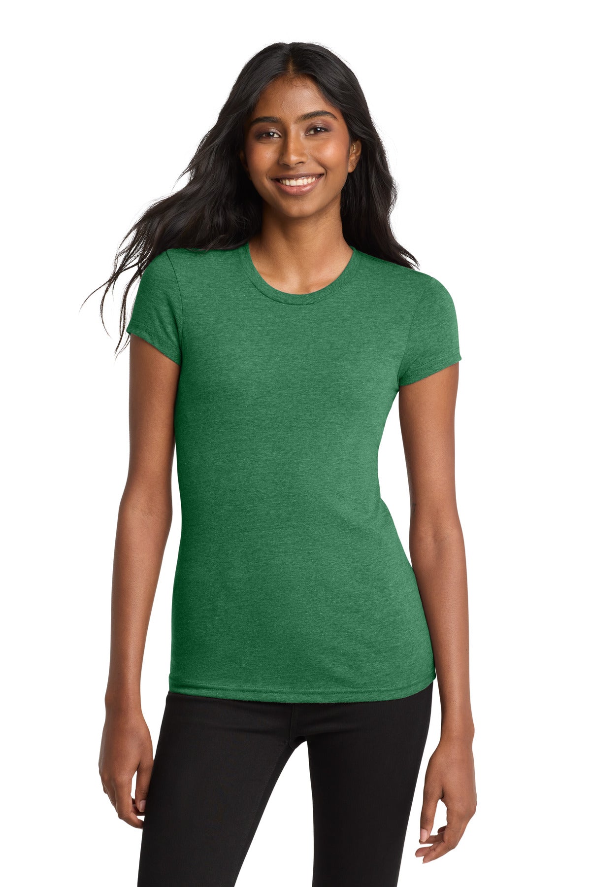 District Women's Fitted Very Important Tee - Heathered Kelly Green