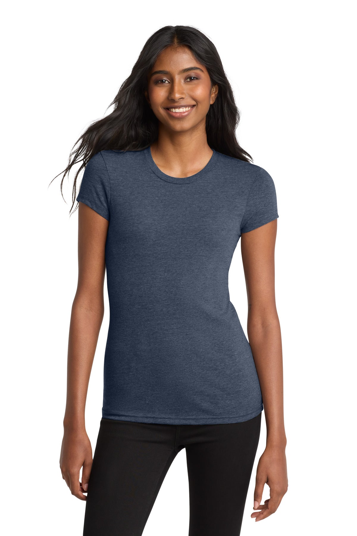 District Women's Fitted Very Important Tee - Heathered Navy
