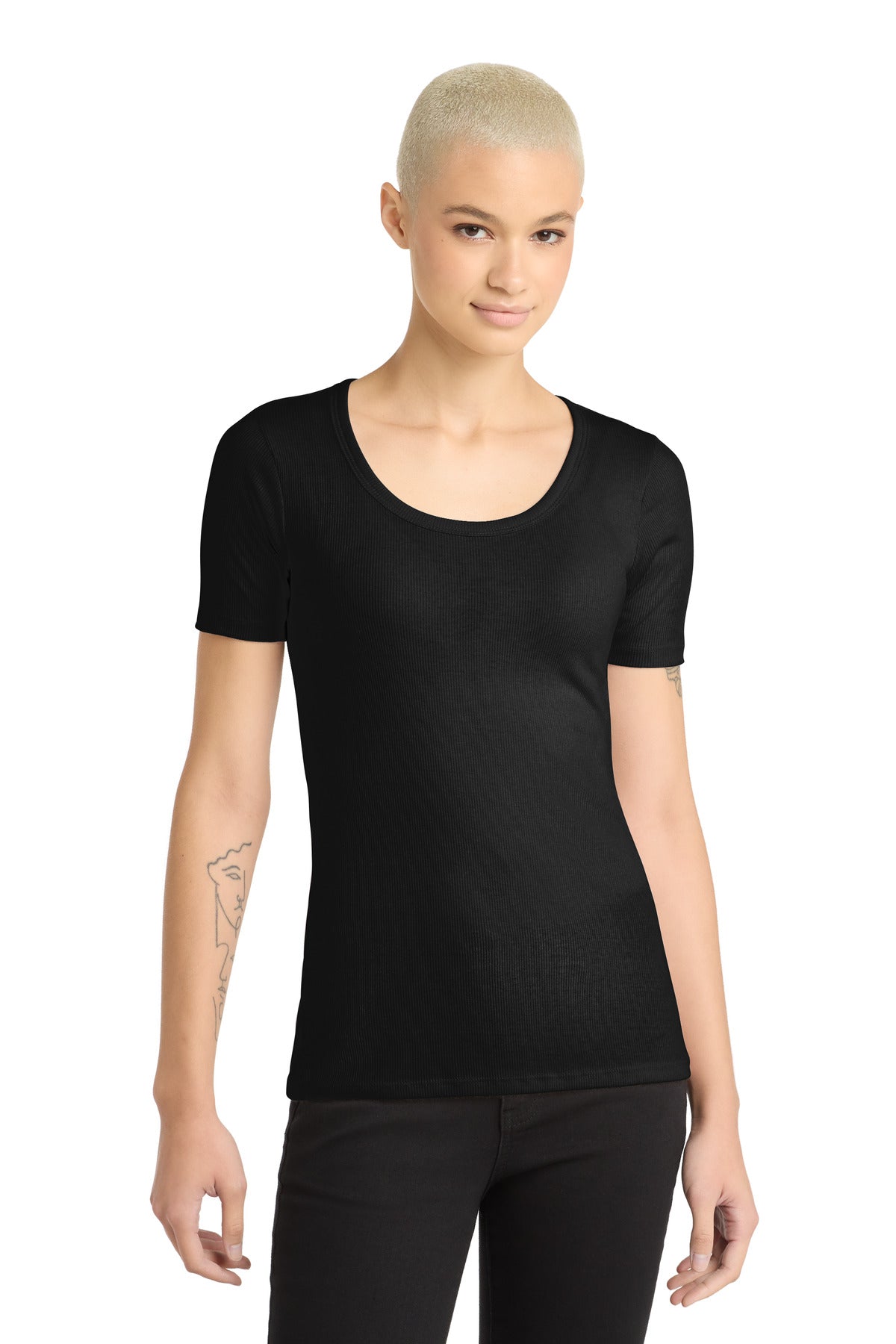 District Women's V.I.T.Rib Scoop Neck Tee - Black
