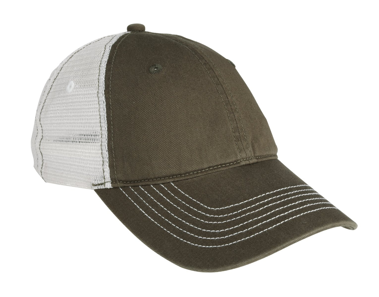District Mesh Back Cap - Army/ White