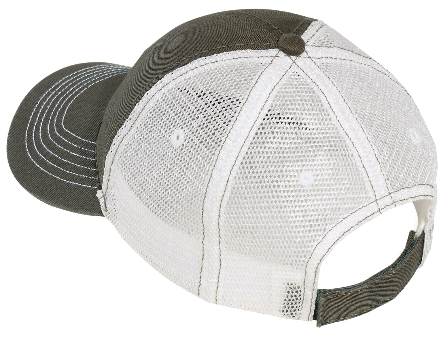 District Mesh Back Cap - Army/ White