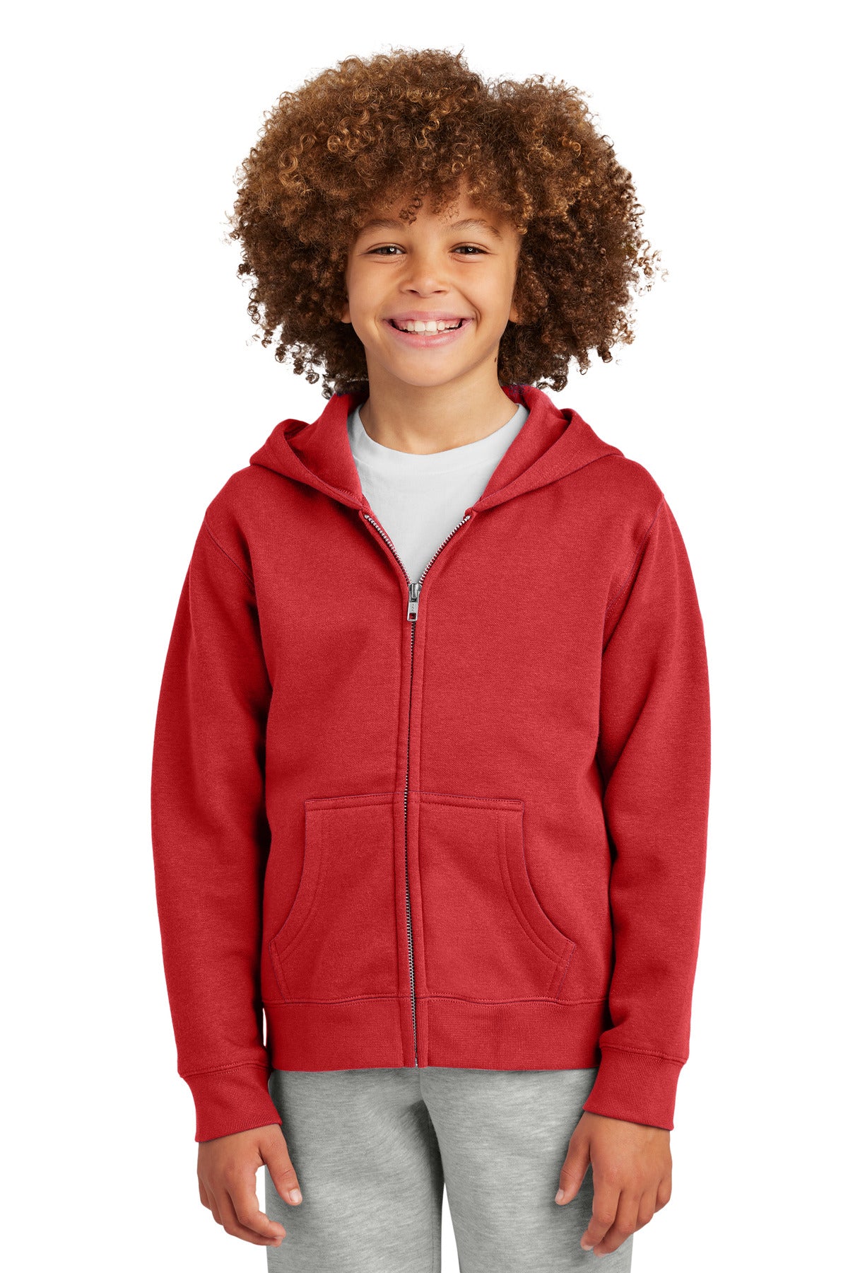District Youth V.I.T. Fleece Full-Zip Hoodie - Classic Red