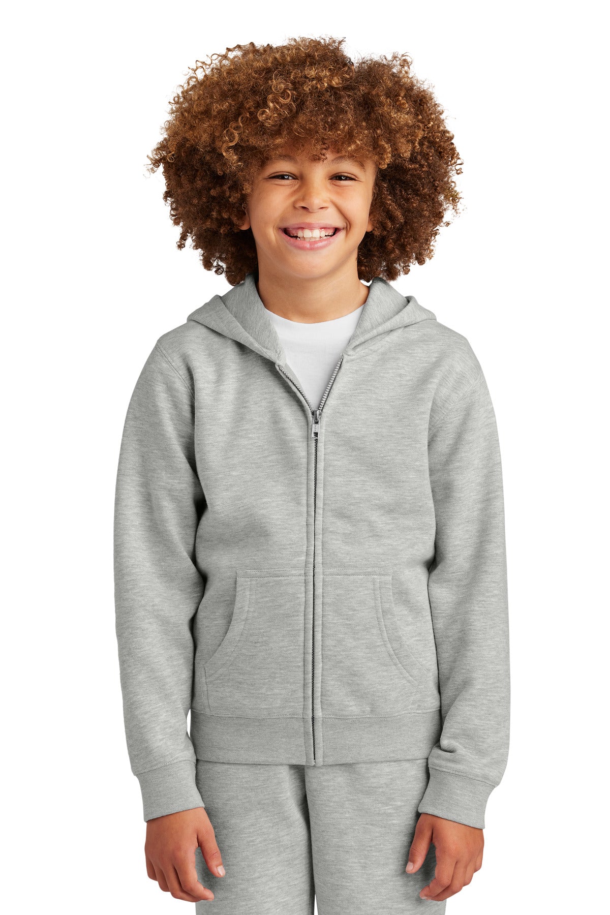District Youth V.I.T. Fleece Full-Zip Hoodie - Light Heather Grey