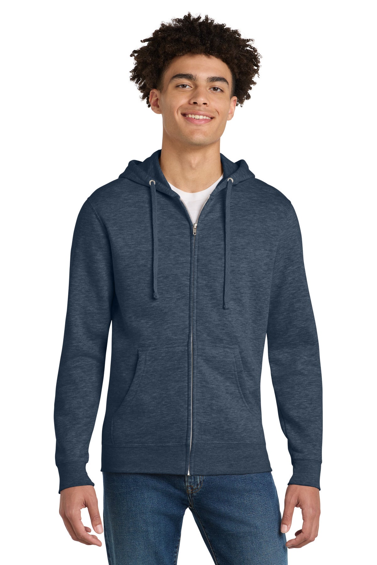 District V.I.T.Fleece Full-Zip Hoodie - Heathered Navy
