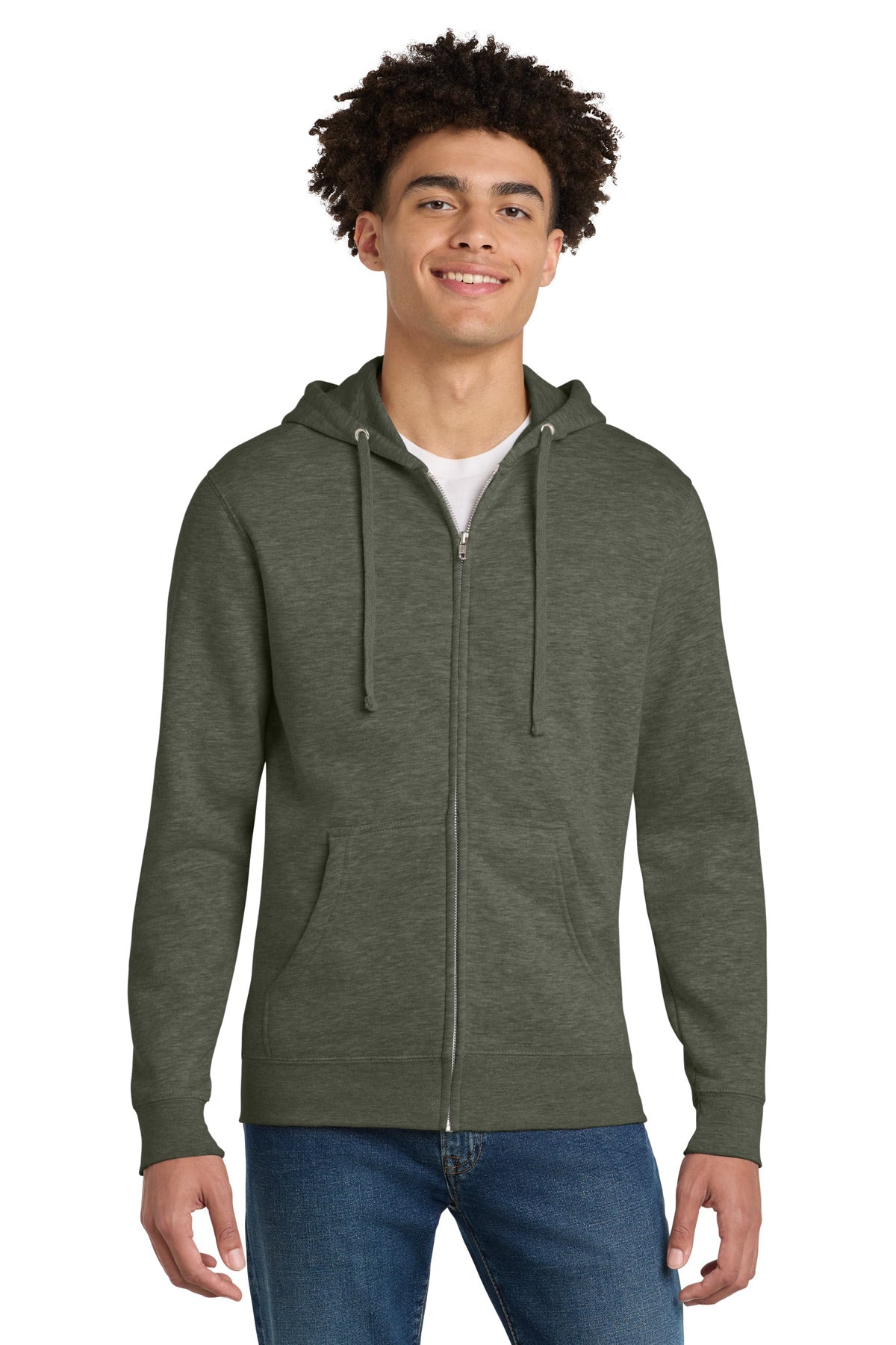 District V.I.T.Fleece Full-Zip Hoodie - Heathered Olive