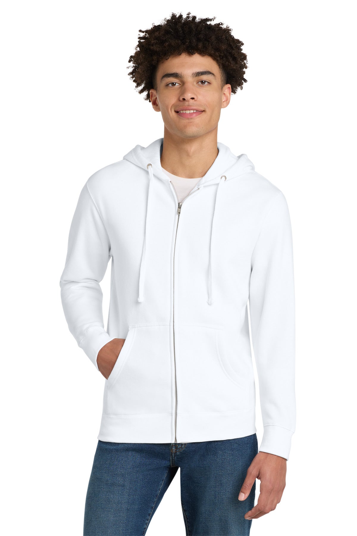 District V.I.T.Fleece Full-Zip Hoodie - White