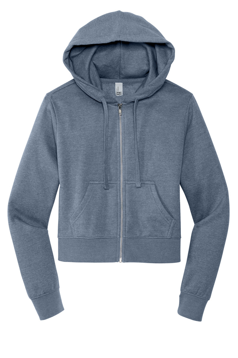 District Women's V.I.T. Fleece Full-Zip Hoodie - Flint Blue Heather