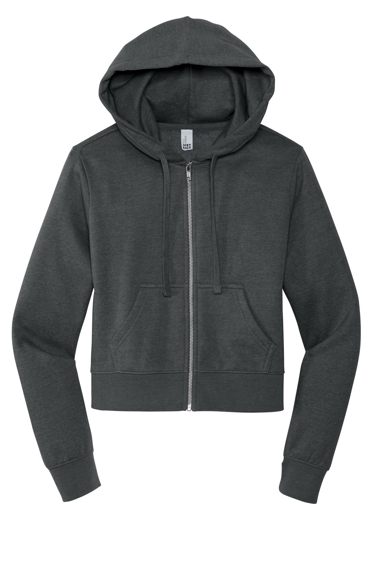 District Women's V.I.T. Fleece Full-Zip Hoodie - Heathered Charcoal
