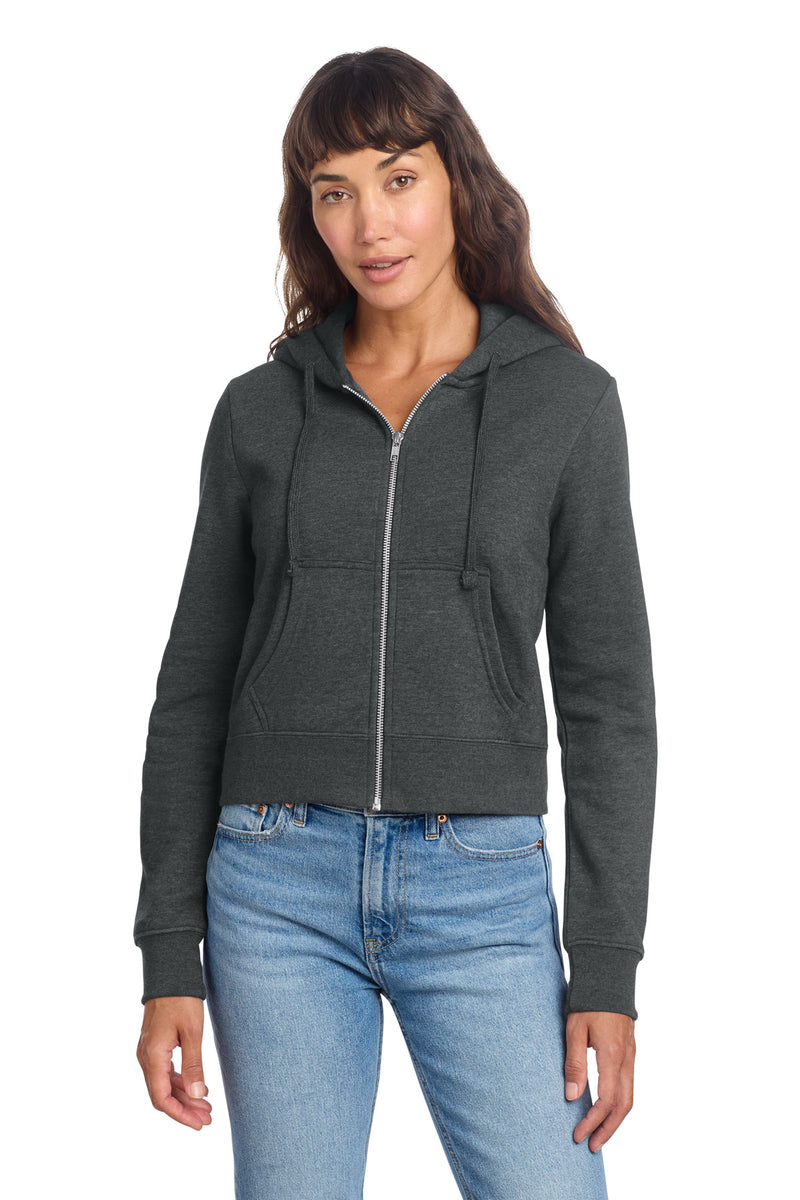 District Women's V.I.T. Fleece Full-Zip Hoodie - Heathered Charcoal
