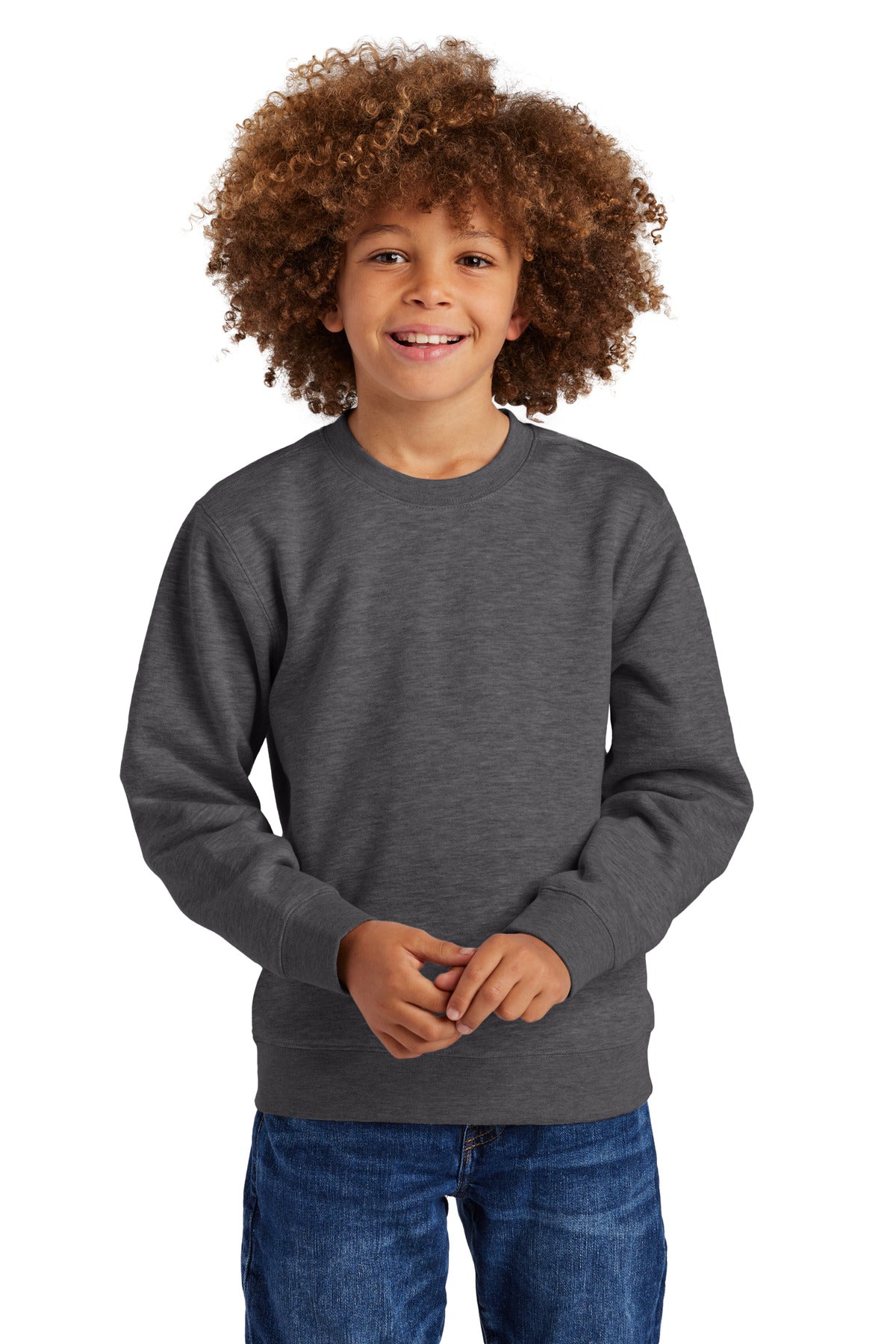 District Youth V.I.T. Fleece Crew - Heathered Charcoal