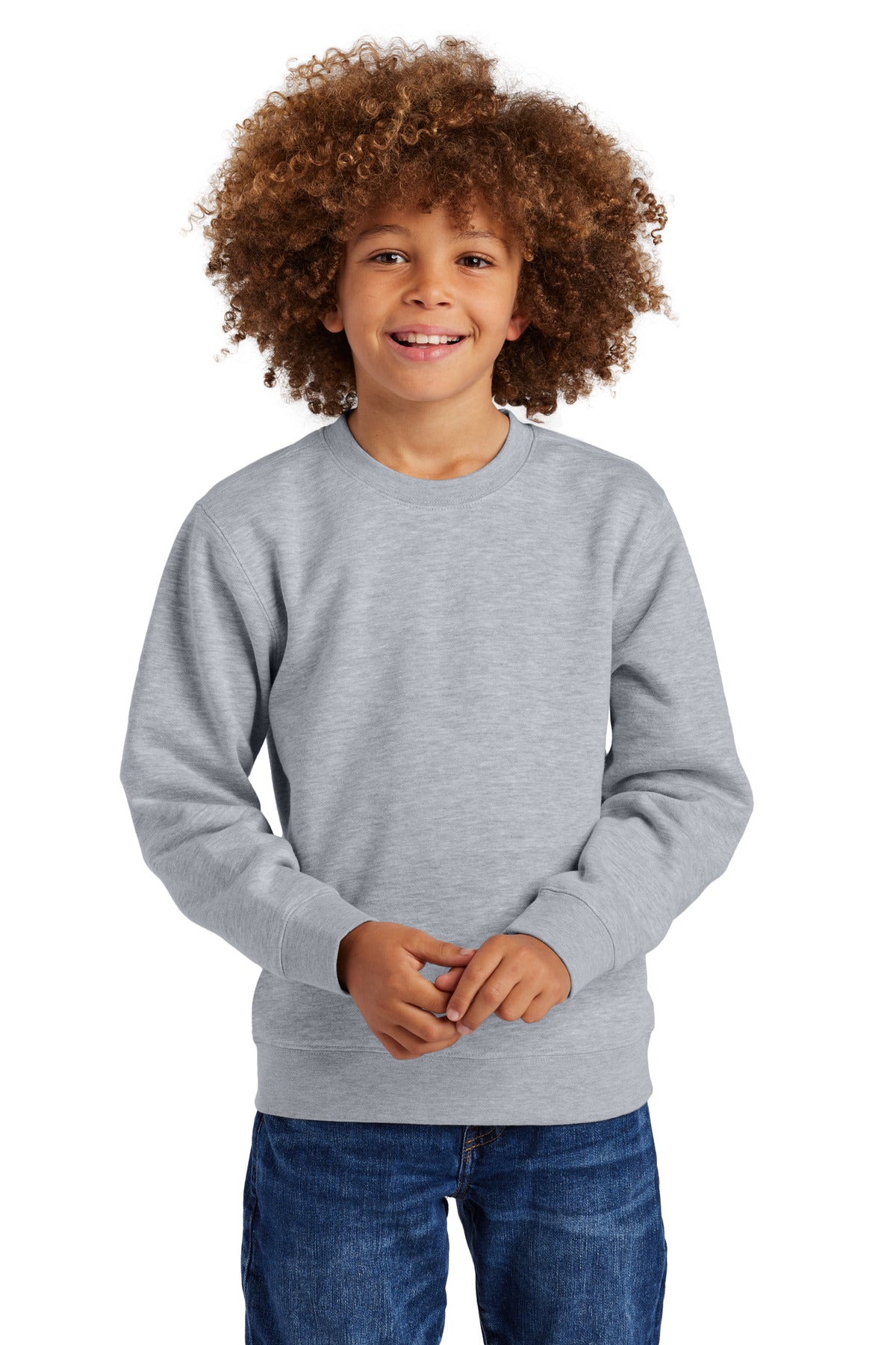 District Youth V.I.T. Fleece Crew - Light Heather Grey