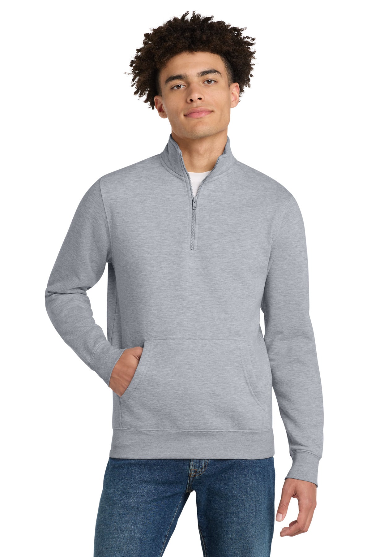 District V.I.T.Fleece 1/4-Zip - Light Heather Grey