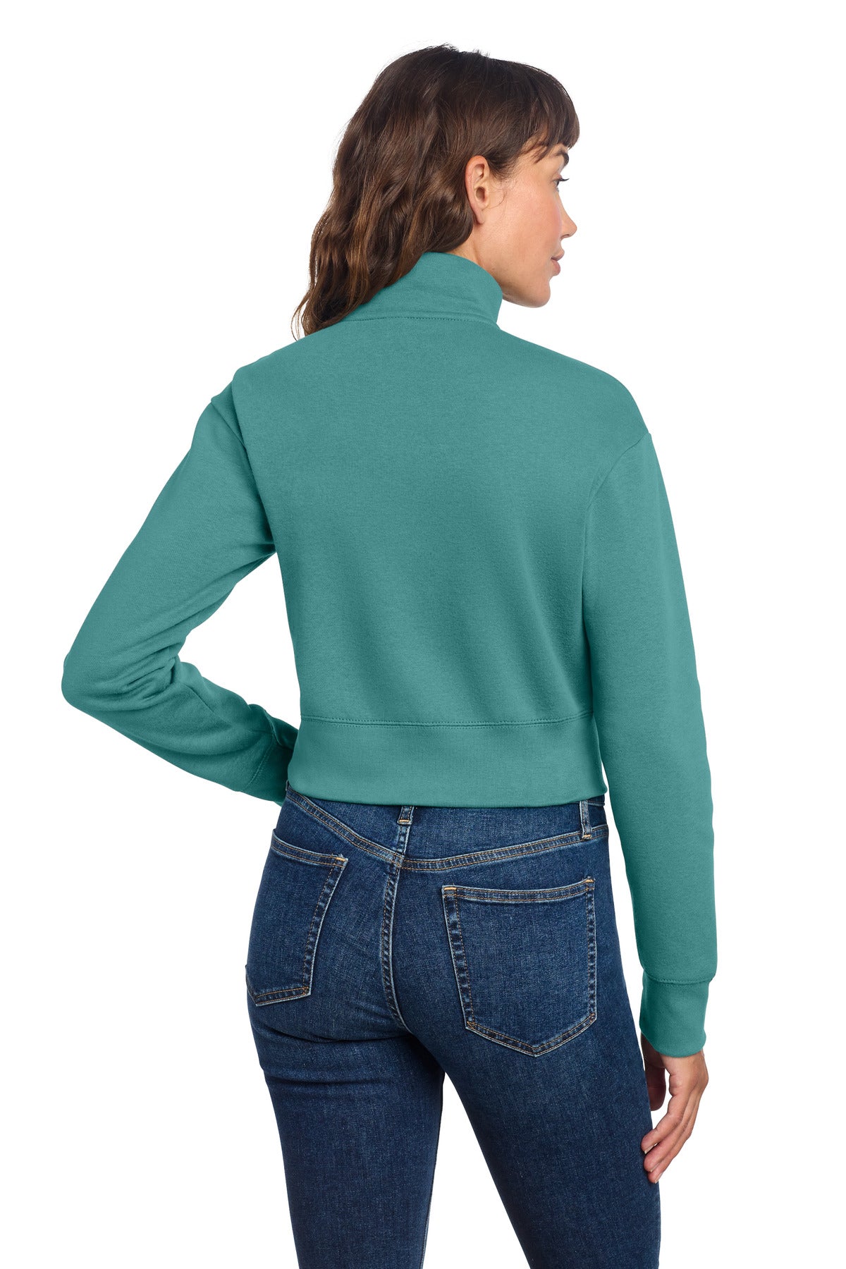 District Women's V.I.T. Fleece 1/2-Zip - Eucalyptus Blue