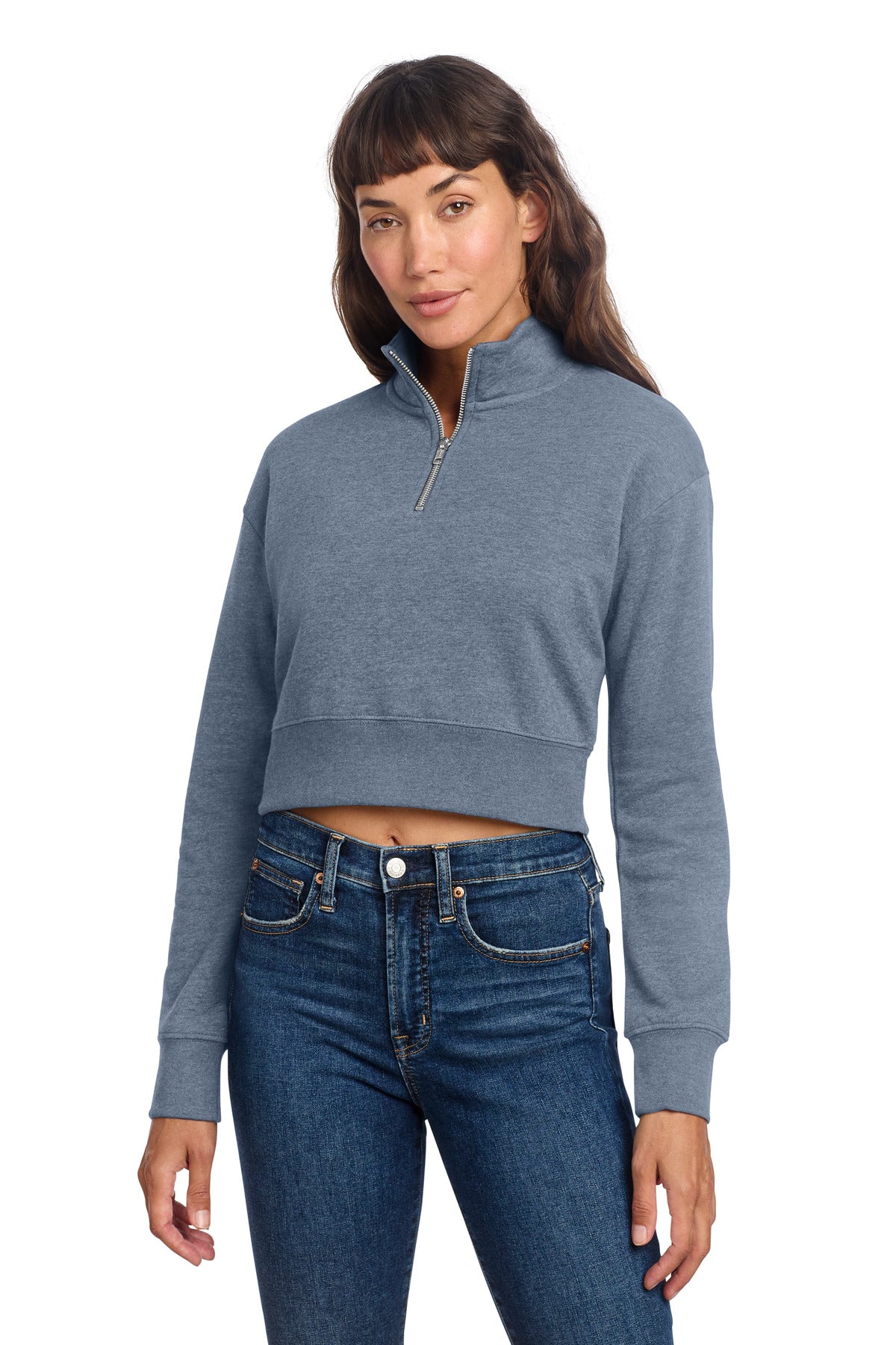 District Women's V.I.T. Fleece 1/2-Zip - Flint Blue Heather