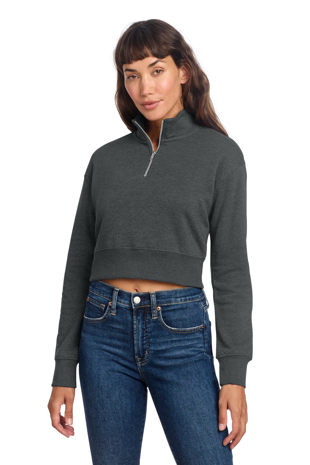 District Women's V.I.T. Fleece 1/2-Zip - Heathered Charcoal