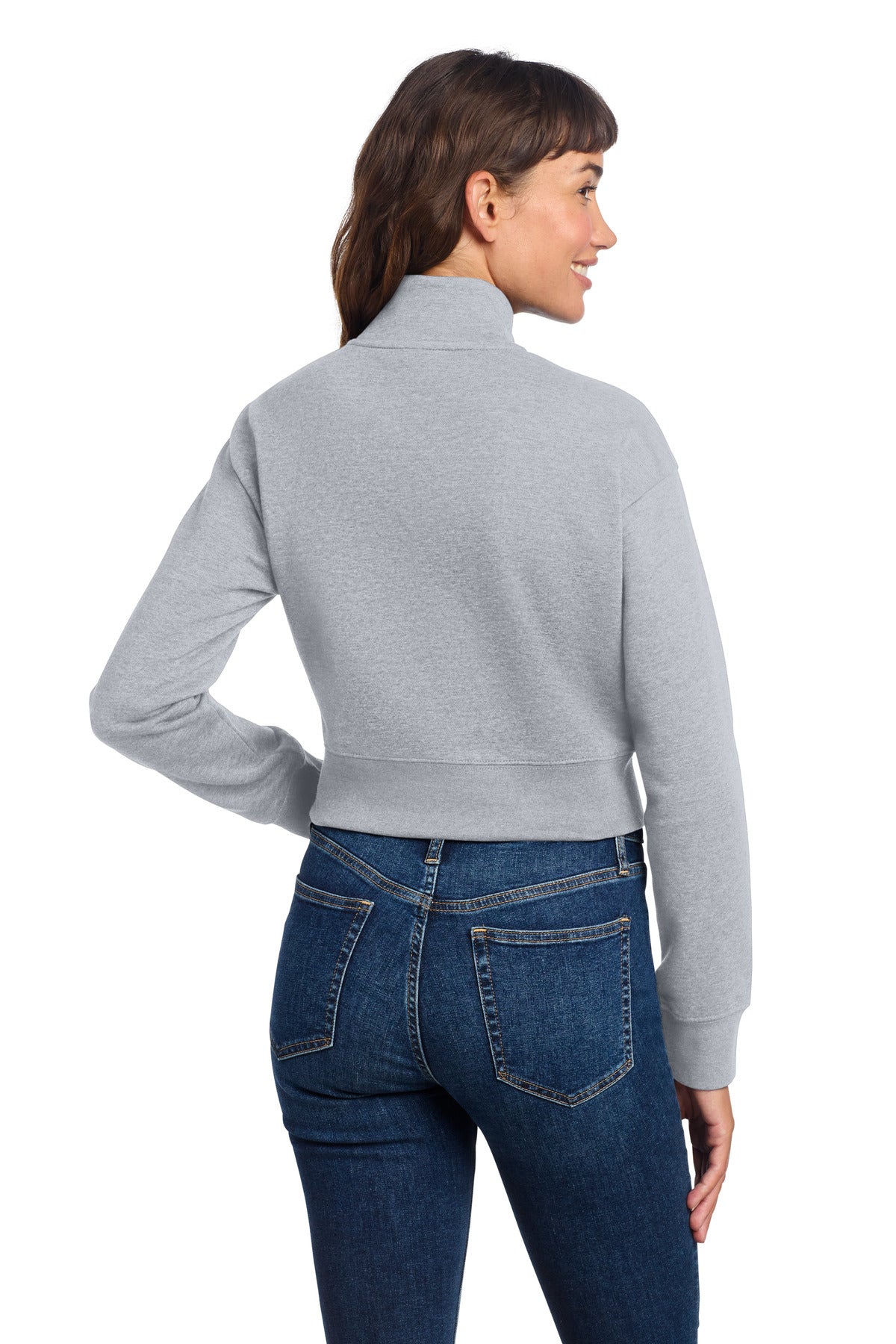 District Women's V.I.T. Fleece 1/2-Zip - Light Heather Grey