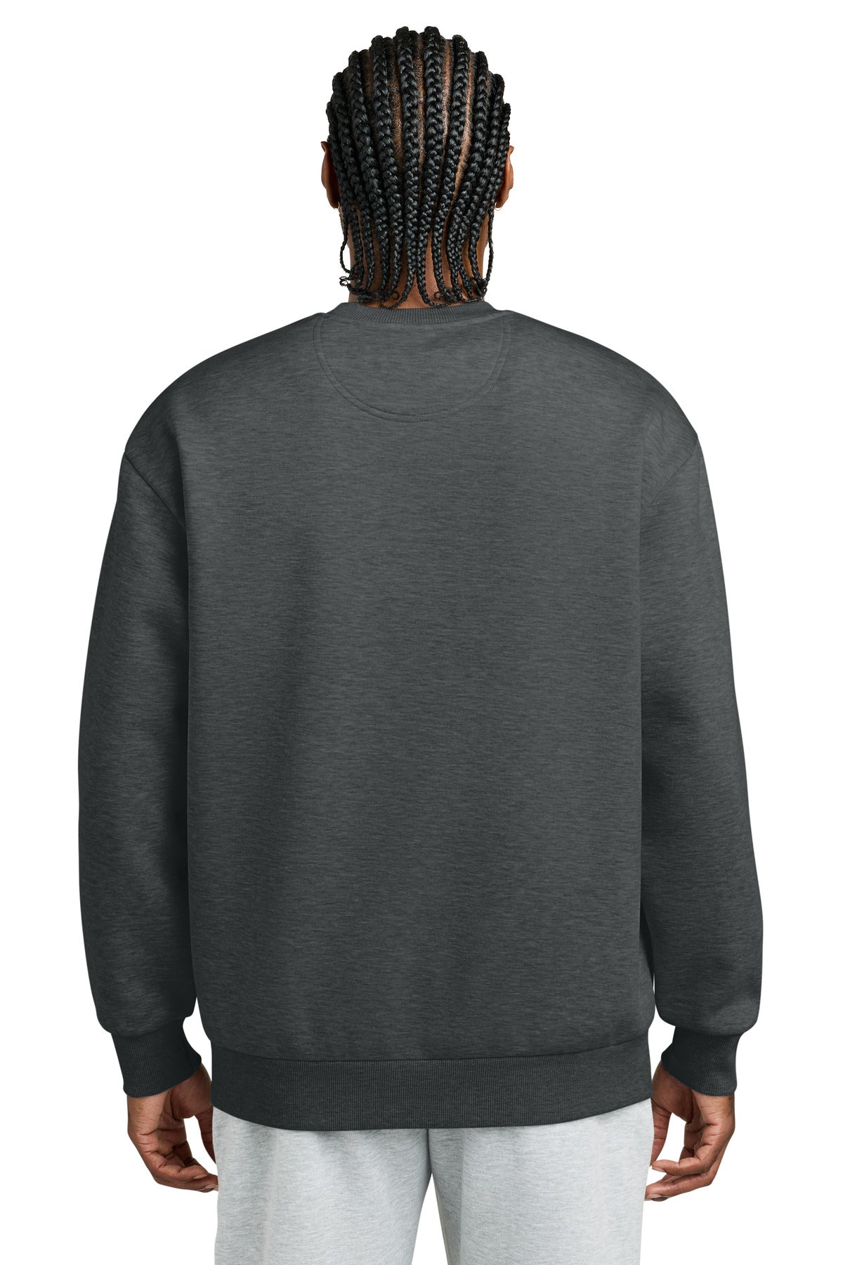 District V.I.T. Heavyweight Fleece Crew - Heathered Charcoal