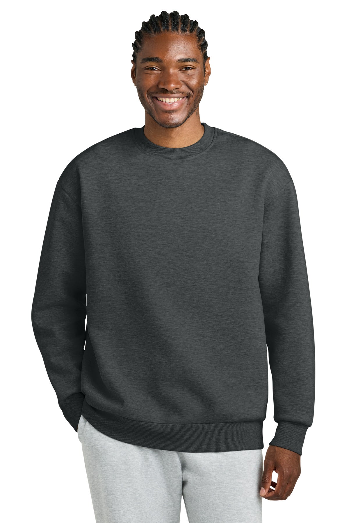 District V.I.T. Heavyweight Fleece Crew - Heathered Charcoal