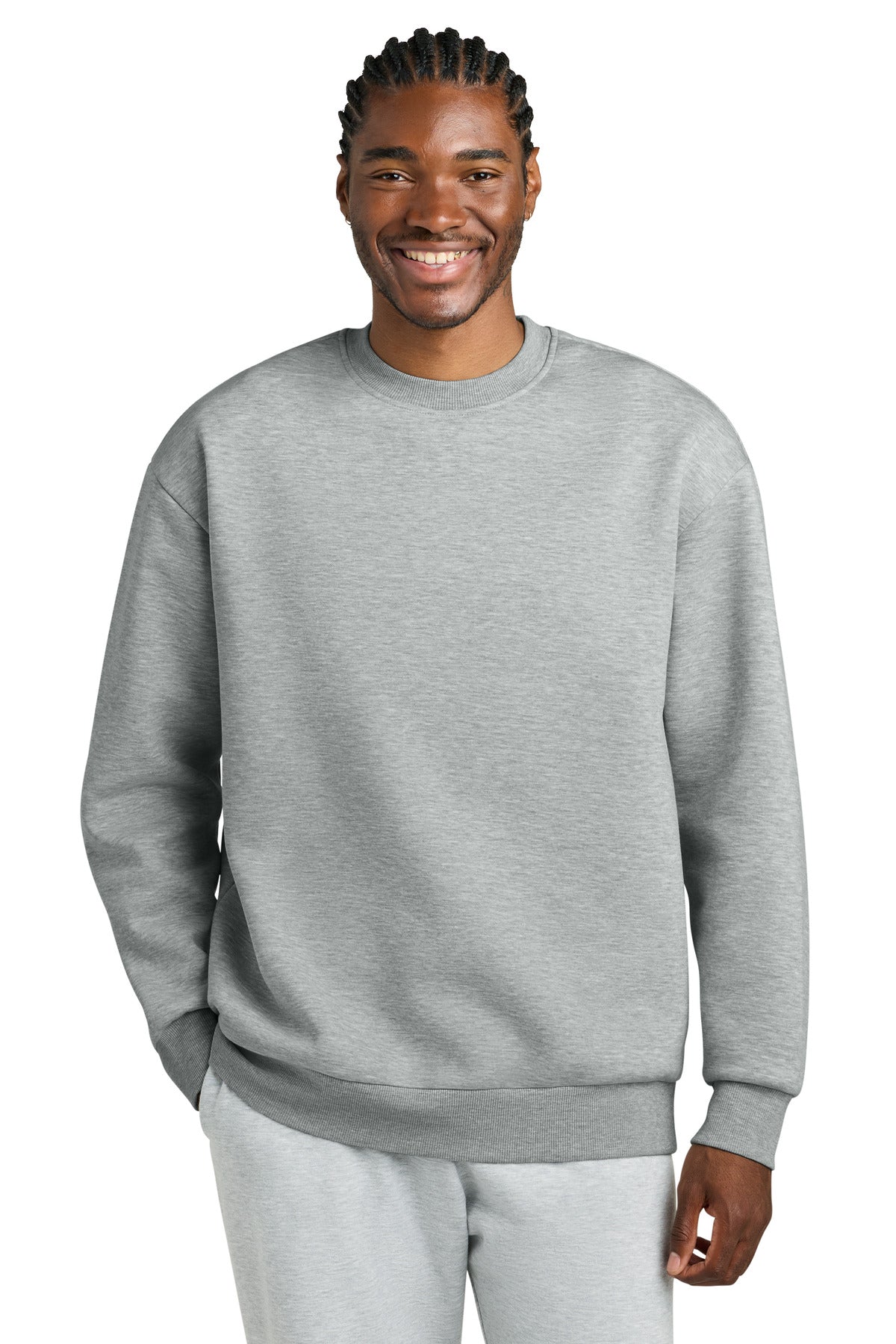 District V.I.T. Heavyweight Fleece Crew - Light Heather Grey