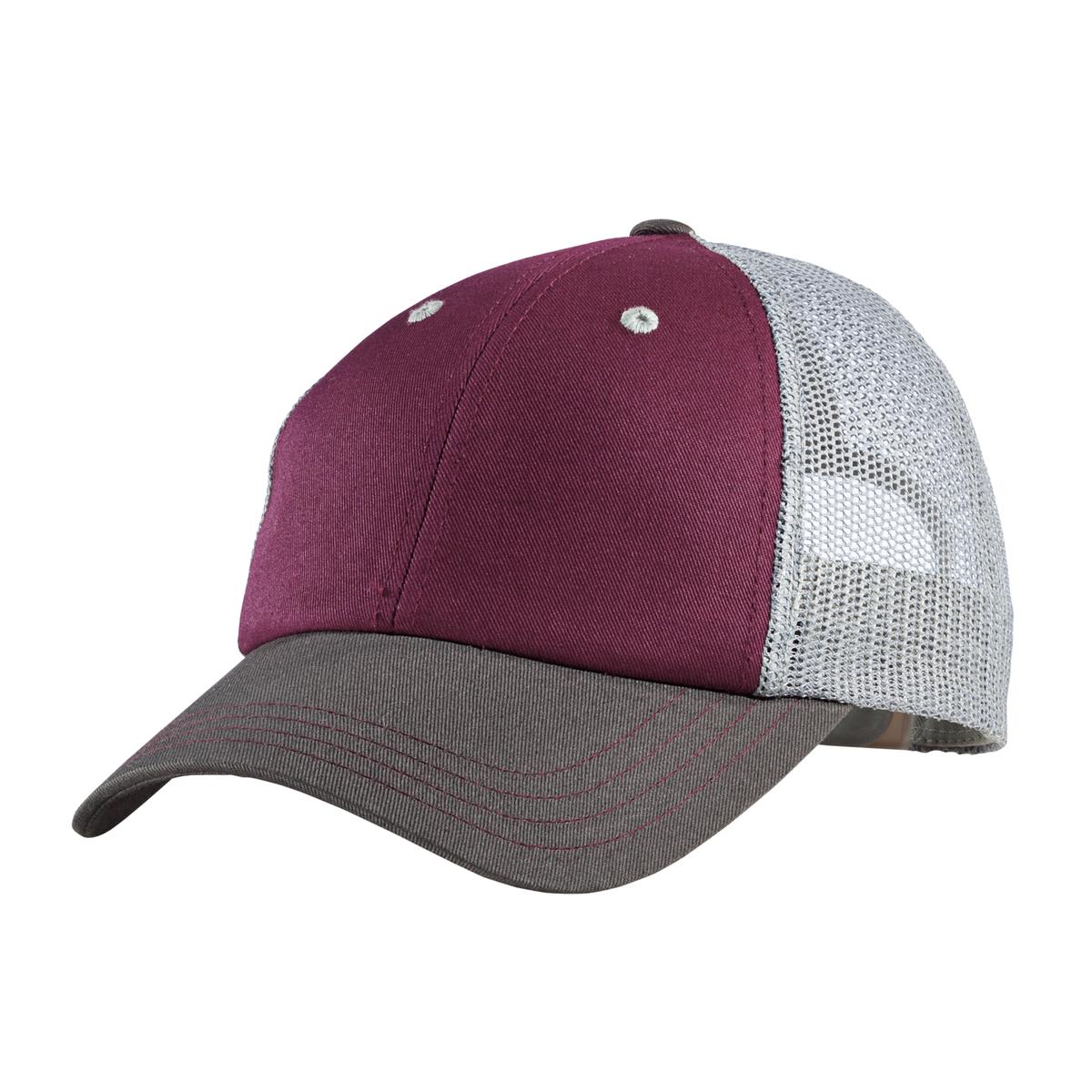 District Tri-Tone Mesh Back Cap - Maroon/ Charcoal/ Grey