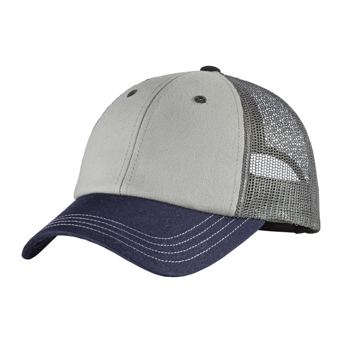 District Tri-Tone Mesh Back Cap - Chrome/ New Navy/ Charcoal