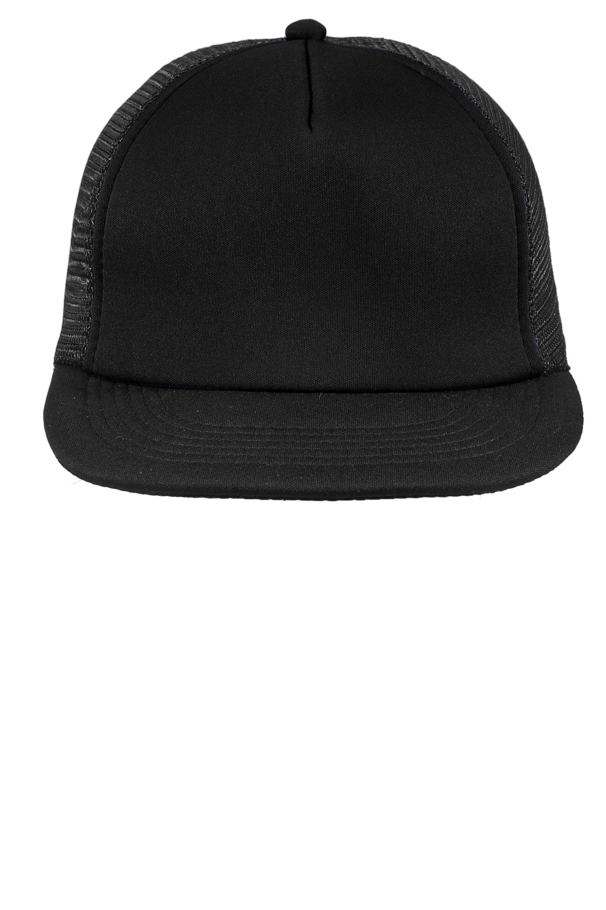 District Flat Bill Snapback Trucker Cap - Black