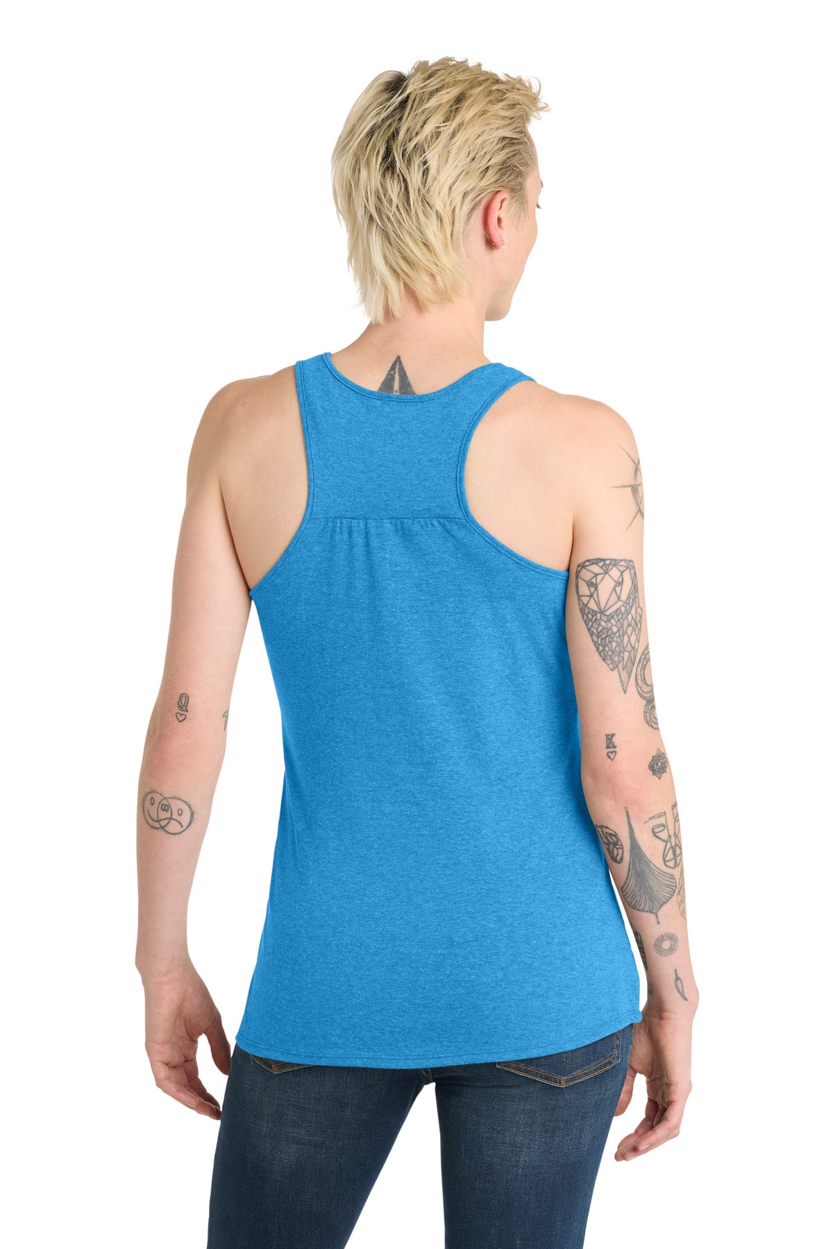 District  Women's V.I.T.  Racerback Tank - Heathered Bright Turquoise