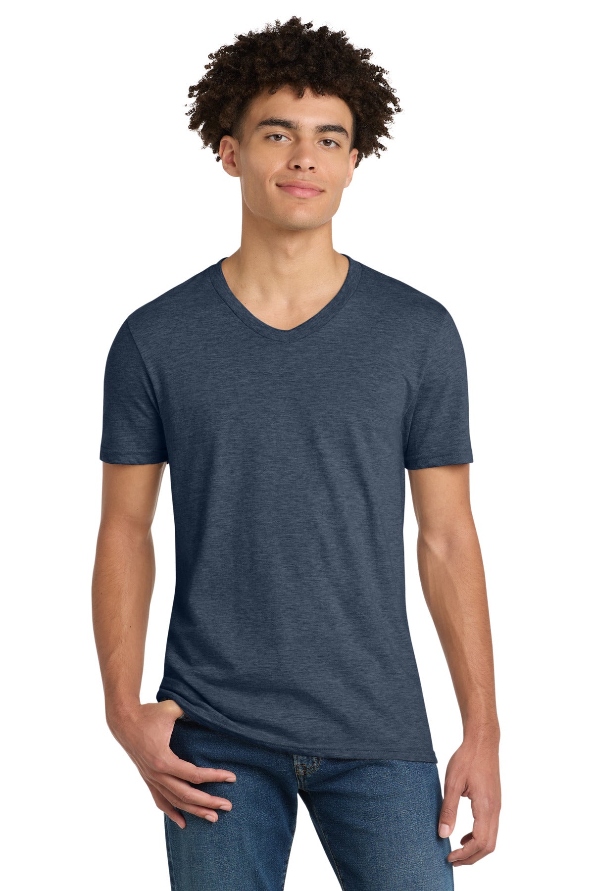 District Very Important Tee V-Neck - Heathered Navy
