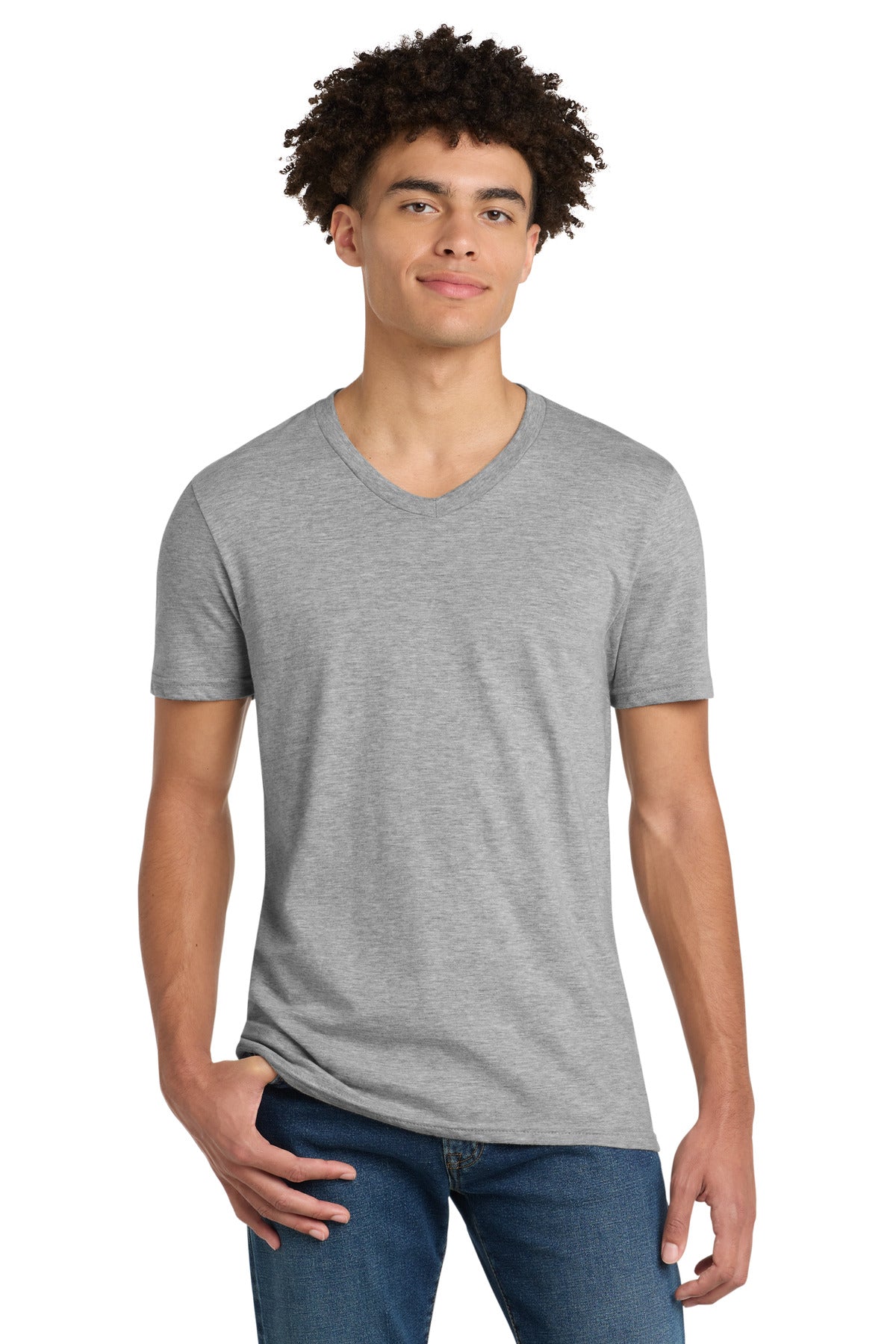 District Very Important Tee V-Neck - Light Heather Grey