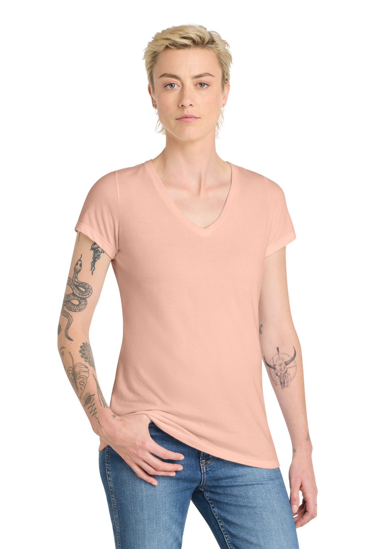 District  Women's Very Important Tee  V-Neck - Dusty Peach